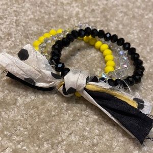 Stacked Bracelets 🖤🤍💛